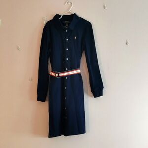Ralph Lauren Girls Navy Logo Polo Dress